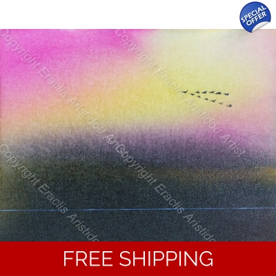 Night Sky Sunset Pink yellow 332